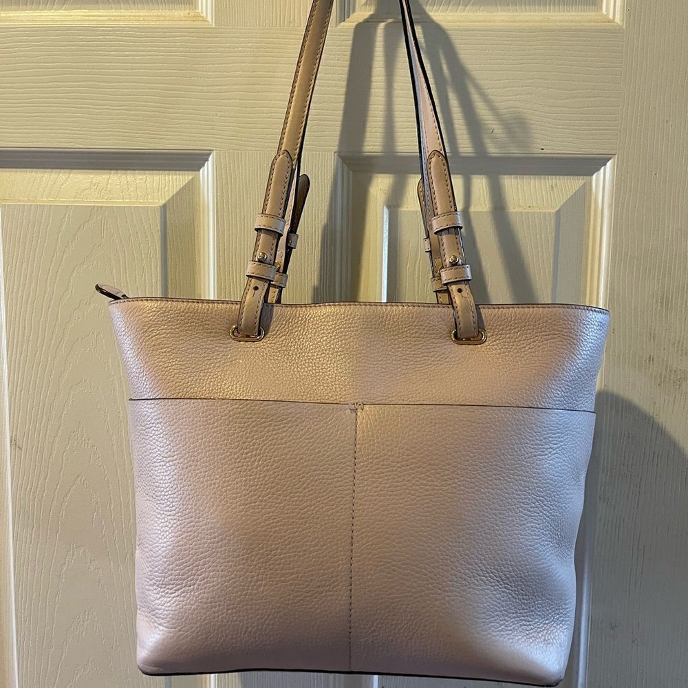 Michael Kors Bedford Pebble leather light pink Medium tote Gold tone accents - Picture 2 of 14